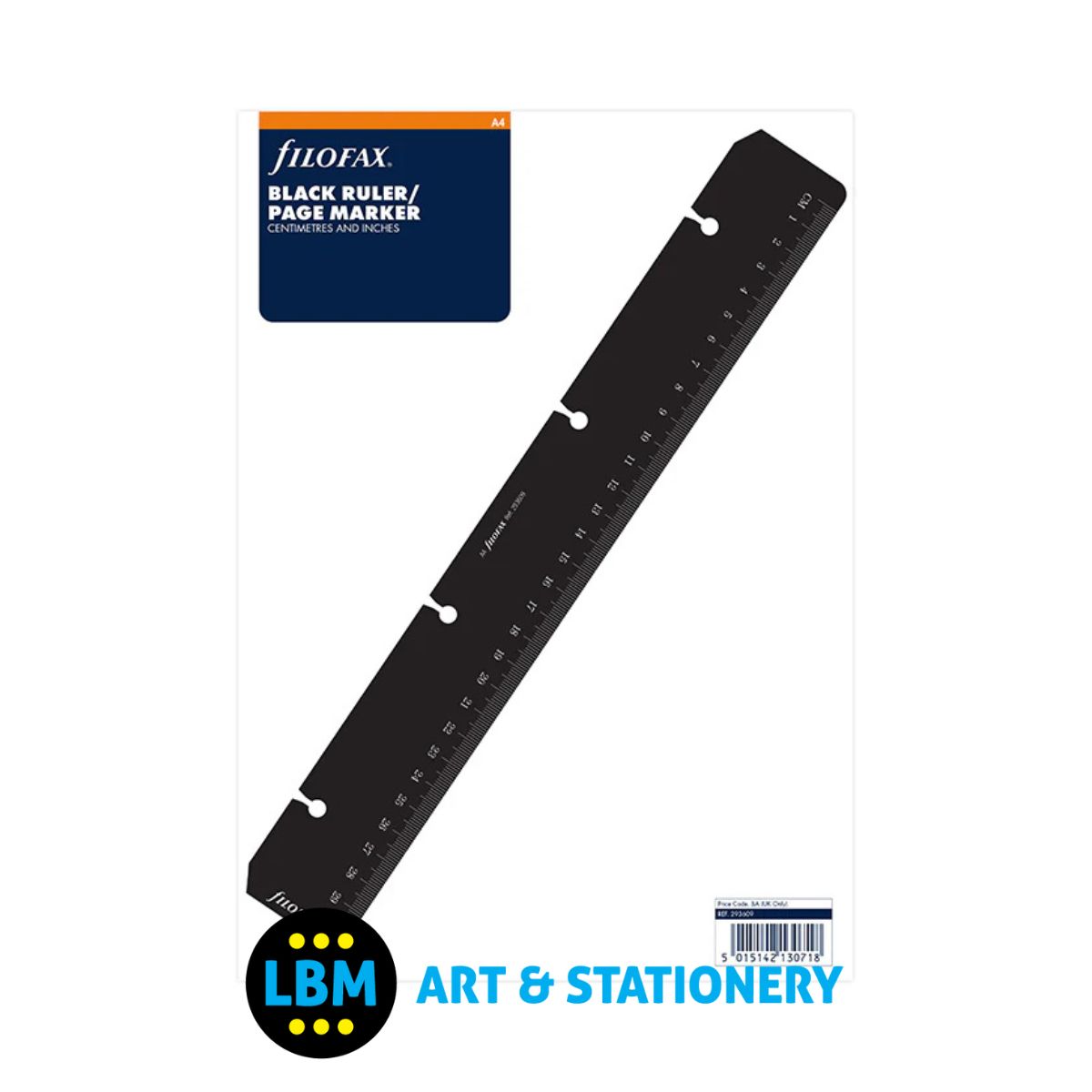 Filofax - Ruler Page Marker Black - A4 Organiser - 293609