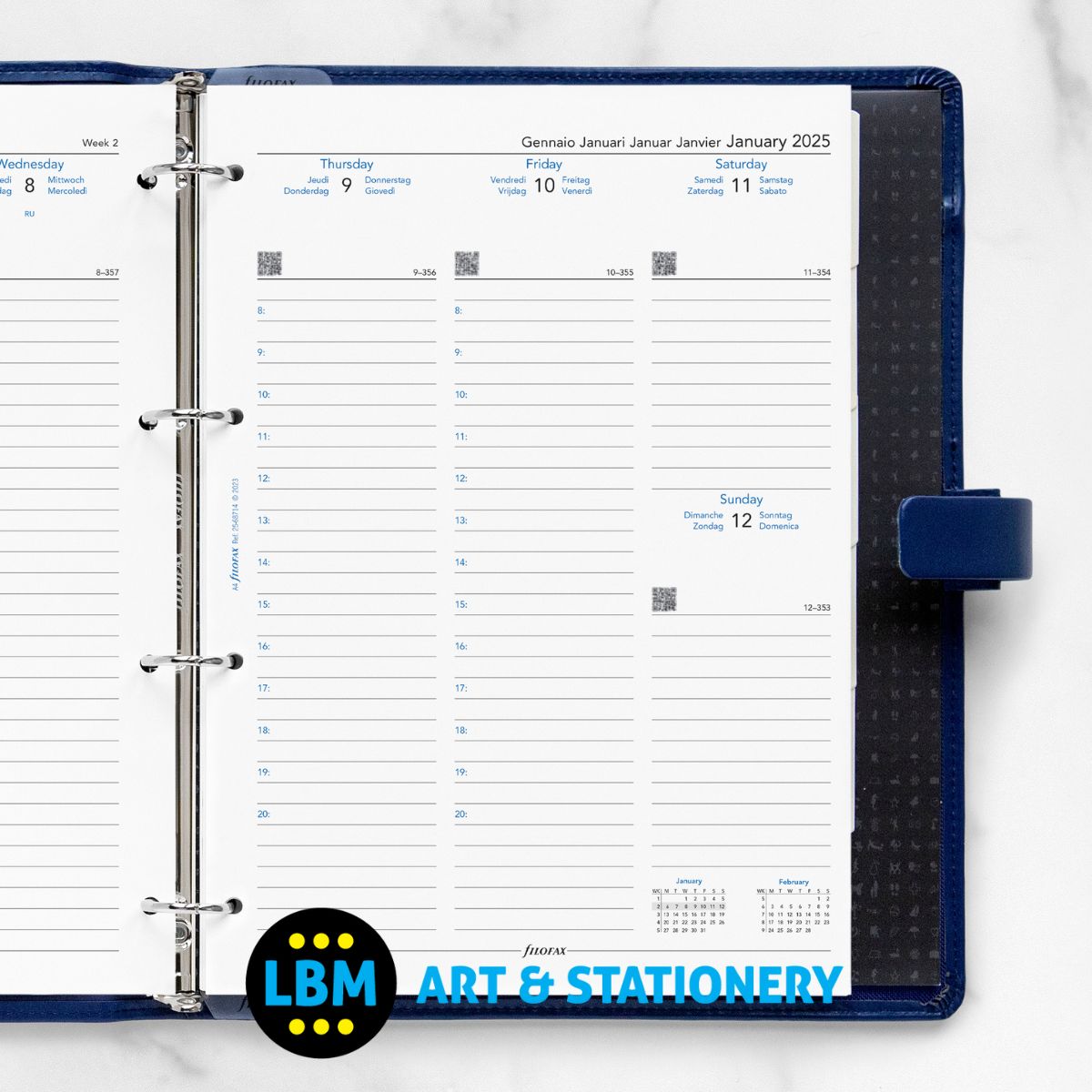 Filofax - 2025 A4 Diary Refill Week On Two Pages Appointments 25-68714 - LBM Art & Stationery Store