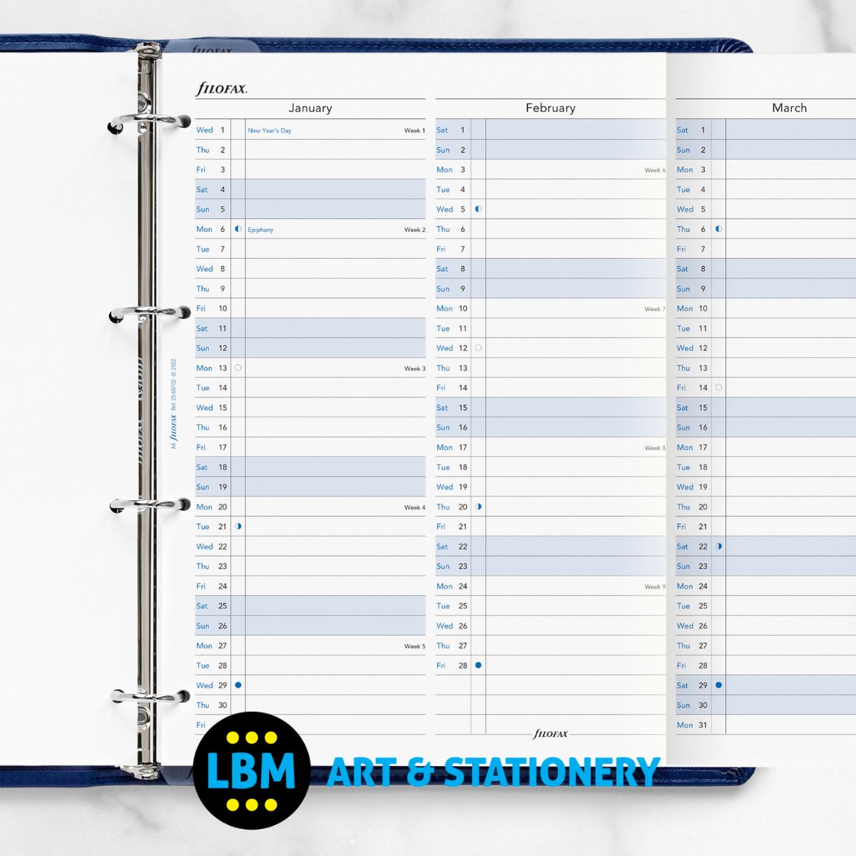Filofax - 2025 A4 size Year Planner Vertical layout Diary Refill 25-68702 - LBM Art & Stationery Store