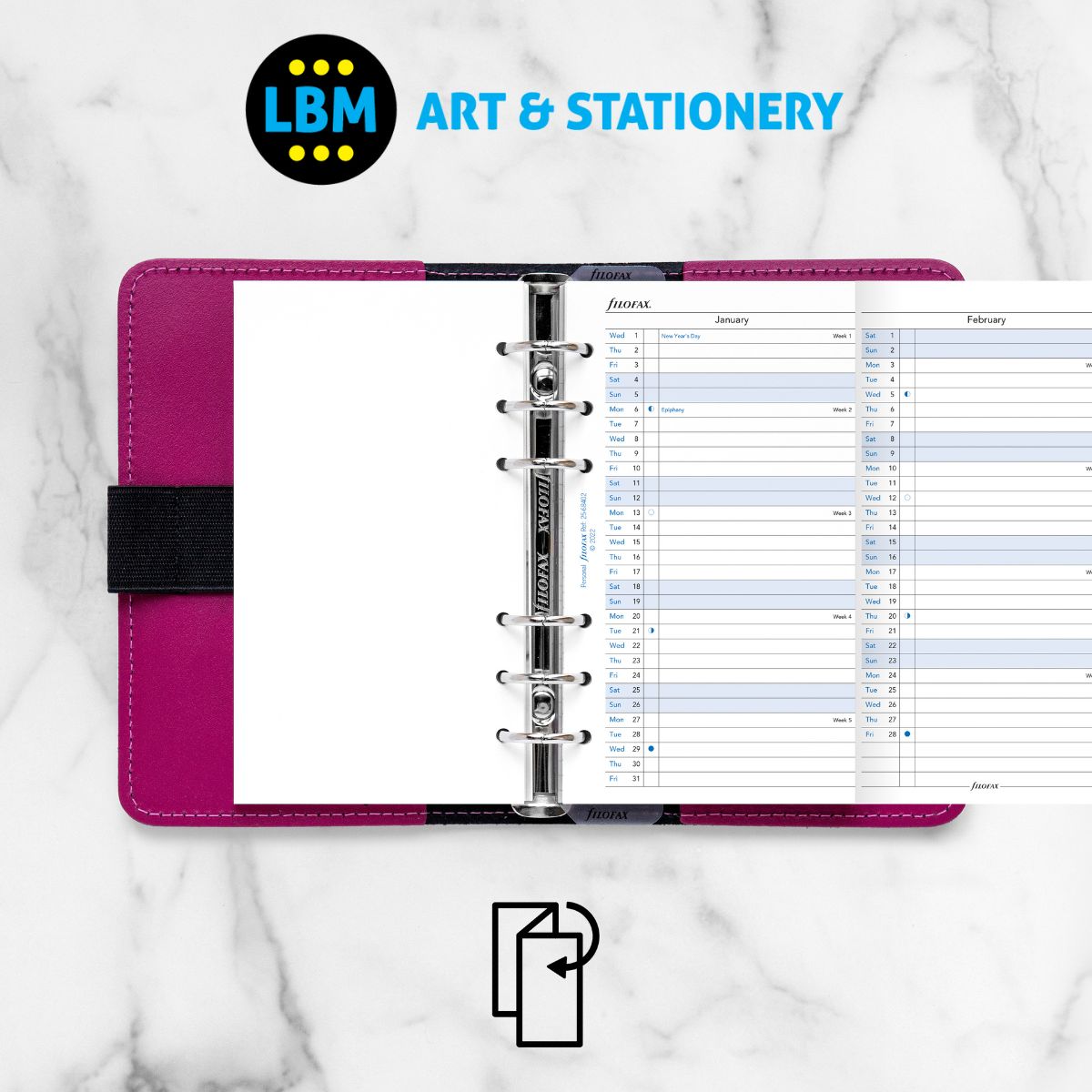 2025 Personal Size Year Planner Vertical layout Diary Refill 25-68402
