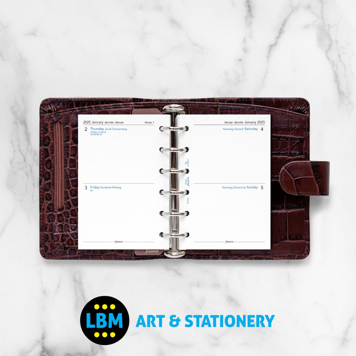 2025 Pocket Diary Refill Two Days On One Page Organiser Insert 25-68223