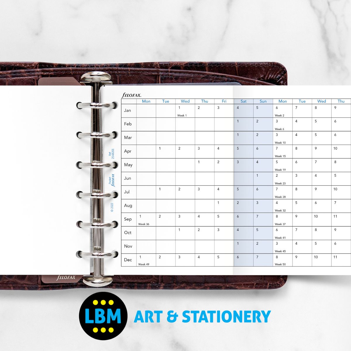 2025 Pocket size Year Planner Horizontal layout Diary Refill 25-68201