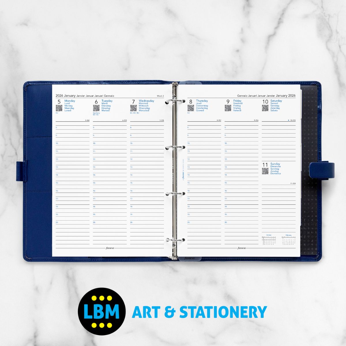 Filofax - 2026 Week On Two Pages Appointments Diary Refill - A4 Organiser - 26-68714