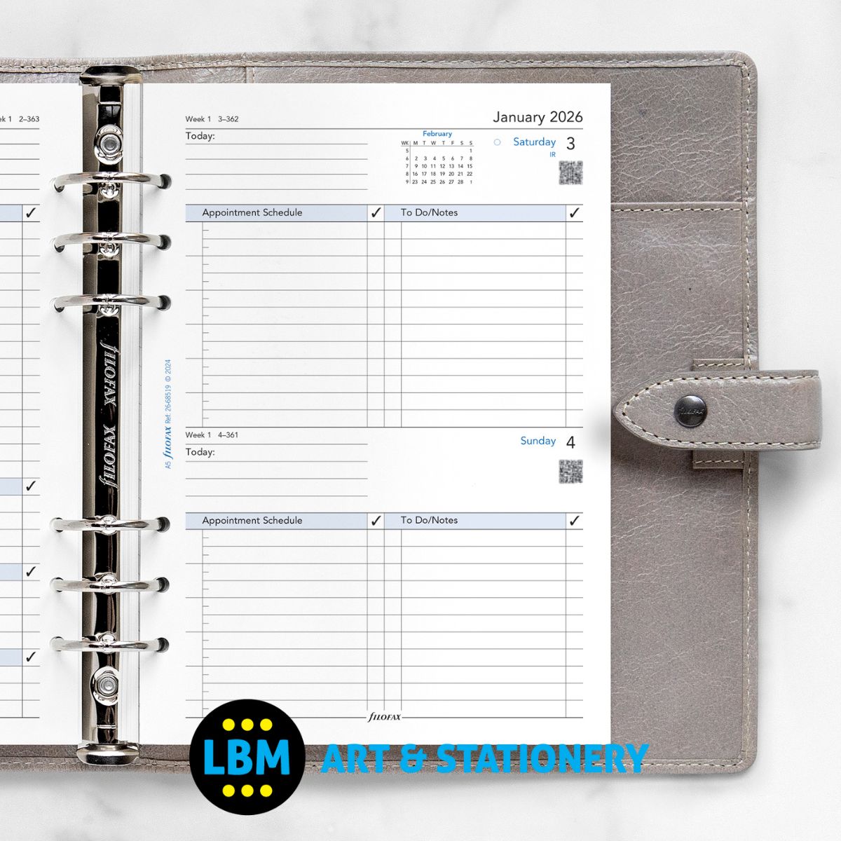 Filofax - 2026 One Day On A Page Business Format Diary Refill - A5 Organiser - 26-68519