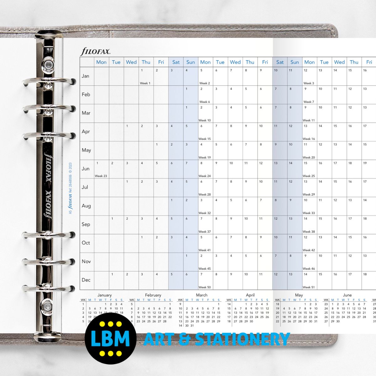 Filofax - 2026 Year Planner Horizontal Layout Diary Refill - A5 Organiser - 26-68506