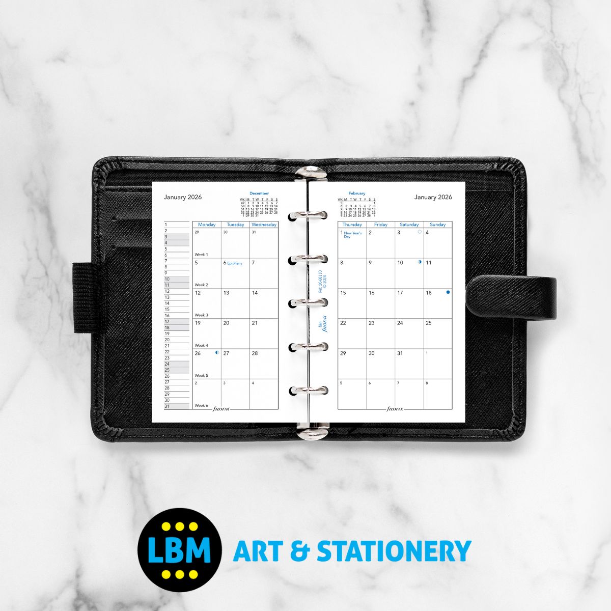 Filofax - 2026 Month On Two Pages Mini Diary Refill - Mini Organiser - 26-68110