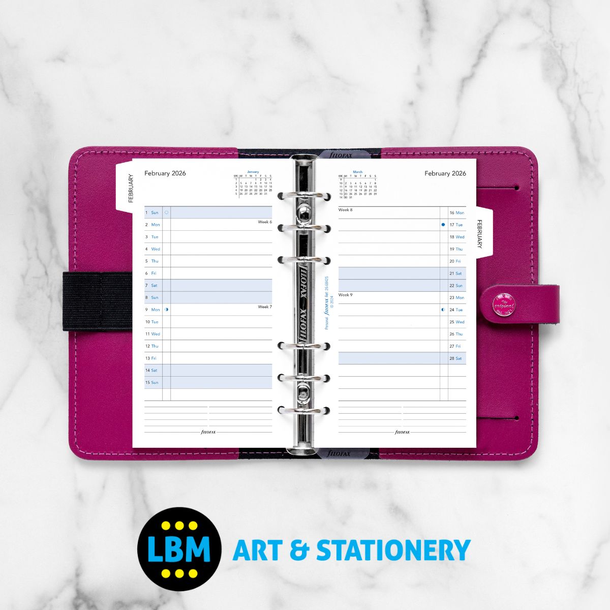 Filofax - 2026 Month On Two Pages with Month Tabs Diary Refill - Personal - 26-68425