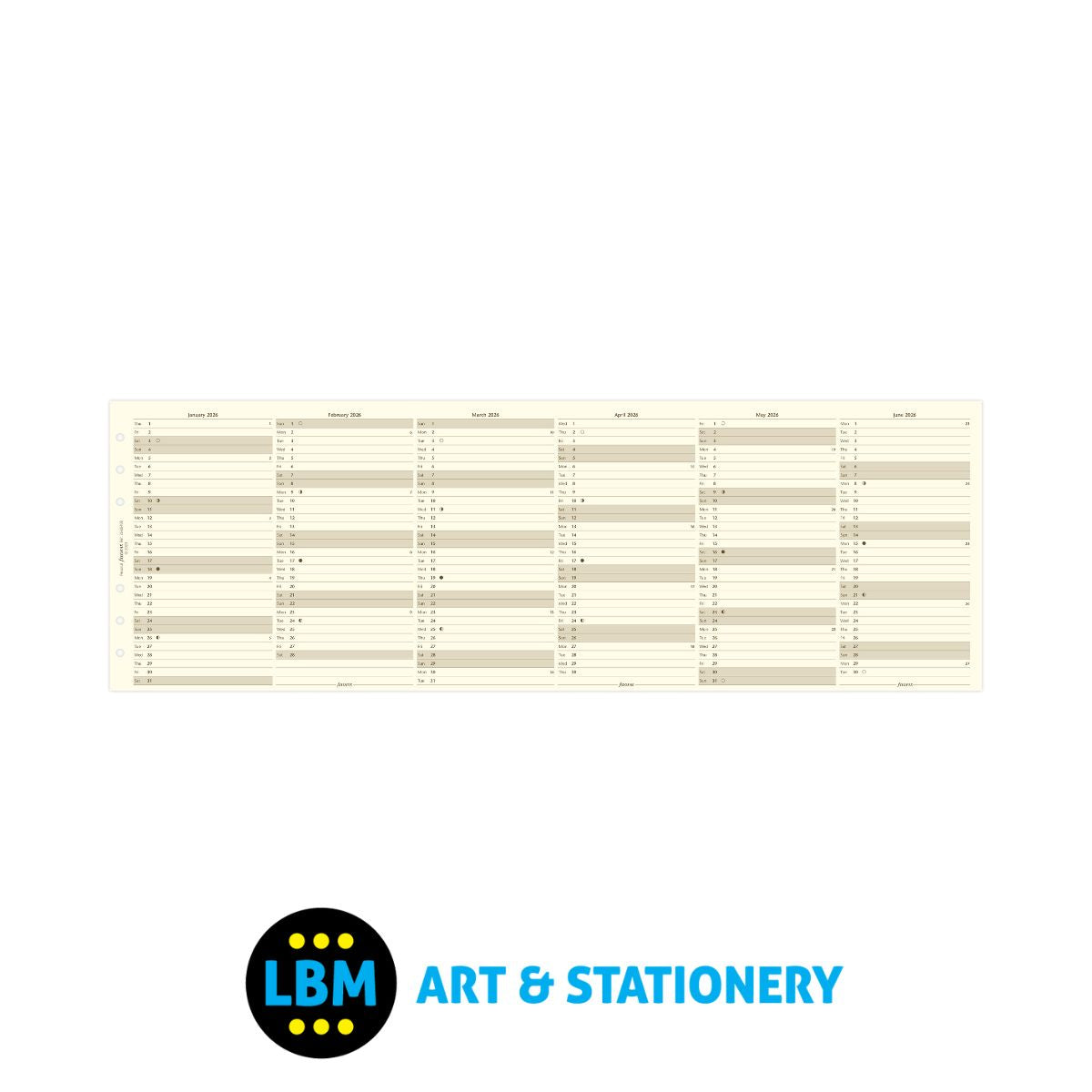 Filofax - 2026 Year Planner Vertical Layout Cotton Cream - Personal Organiser - 26-68408