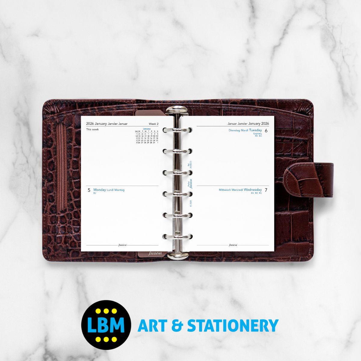Filofax - 2026 Two Days On One Page Diary Refill - Pocket Organiser - 26-68223