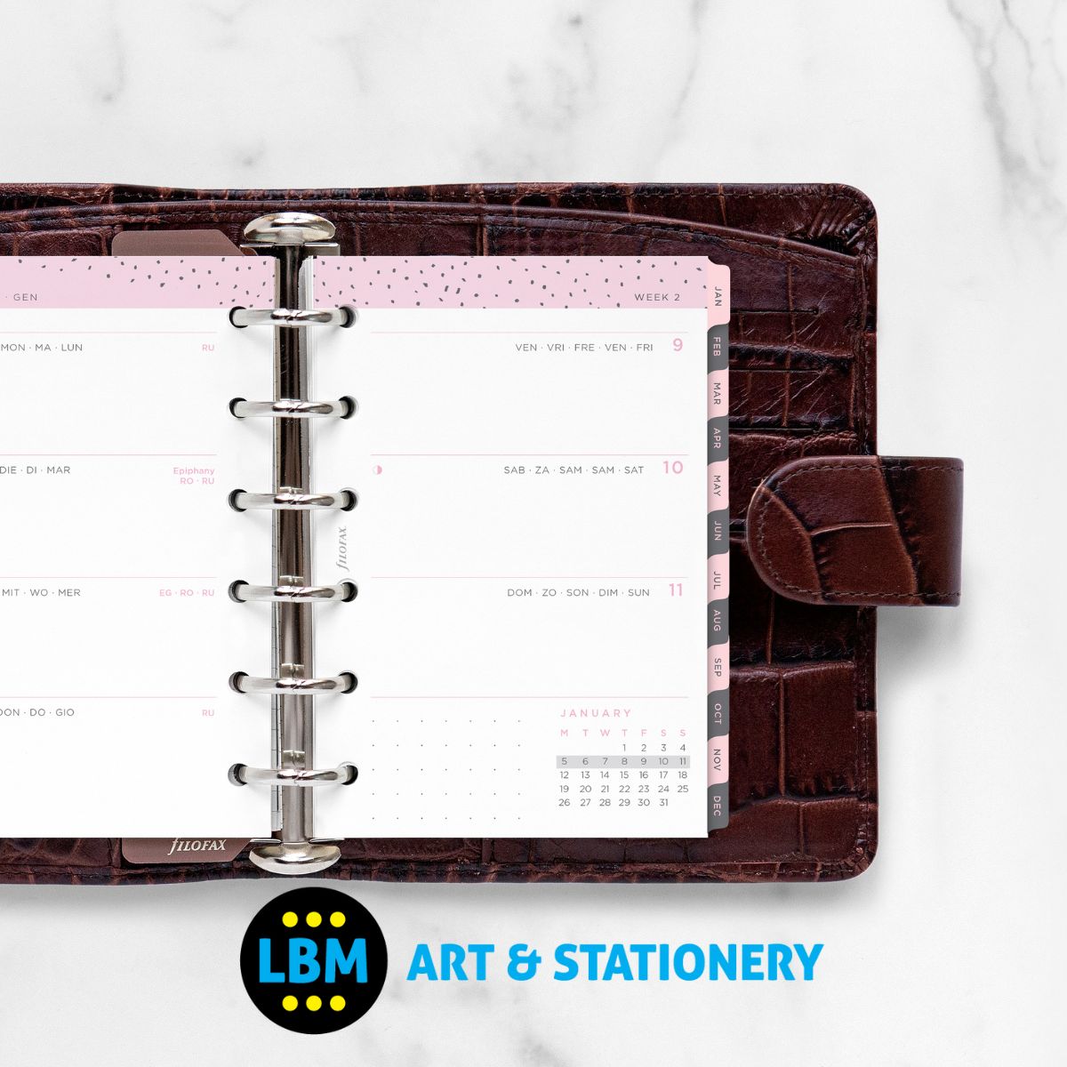 Filofax - 2026 Week On Two Pages Confetti Design Diary Refill - Pocket Organiser - 26-68291