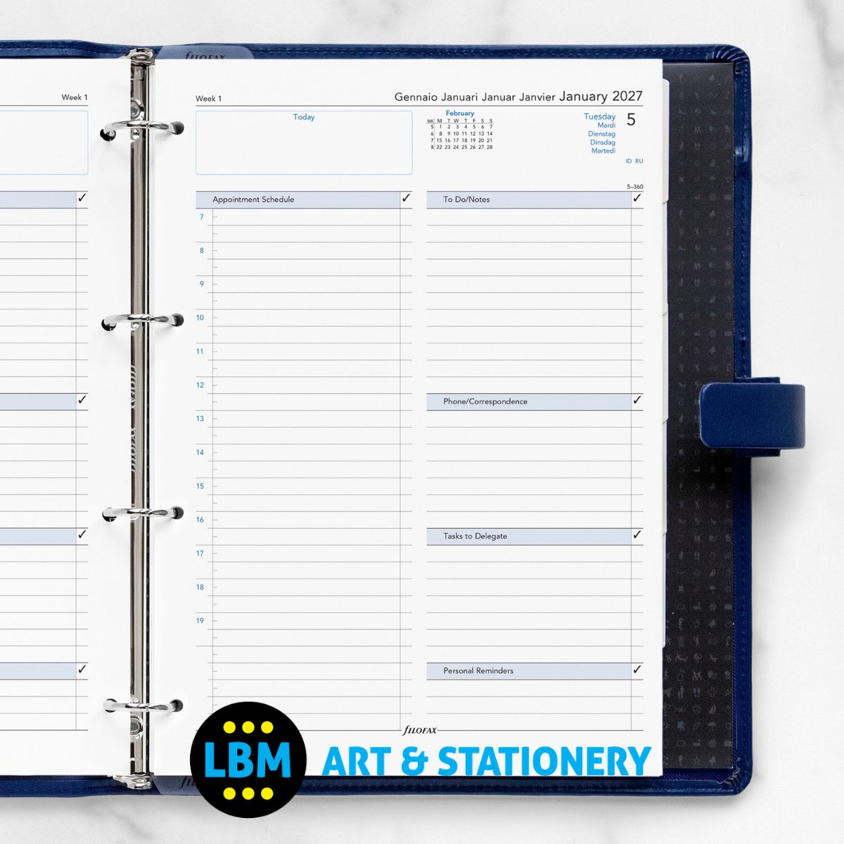 - Filofax 2027 One Day On A Page Business Format Diary Refill - A4 Organiser - 27-68719 - LBM Art & Stationery Store