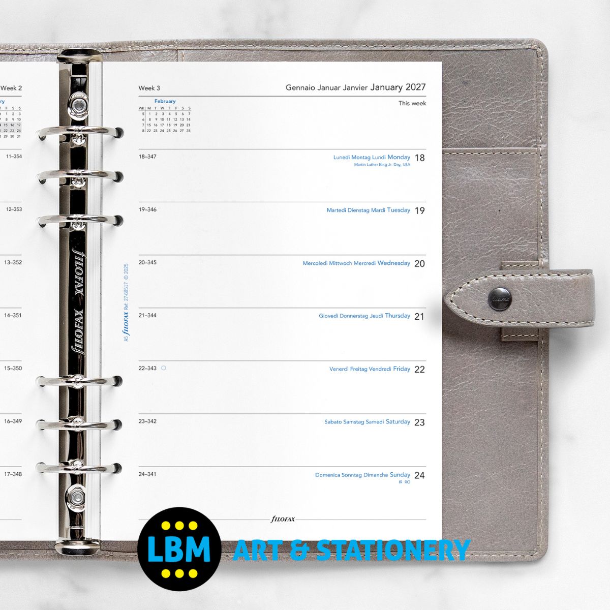 - Filofax - 2027 Week On One Page Diary Refill - A5 Organiser - 27-68517 - LBM Art & Stationery Store