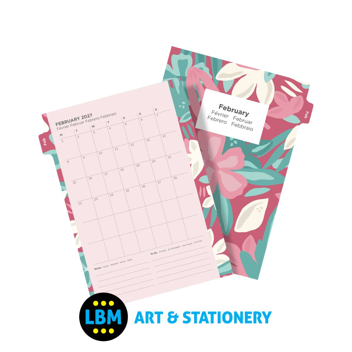 Filofax - 2027 Week On Two Pages Illustrated Floral Diary Refill - A5 Organiser - 27-6351