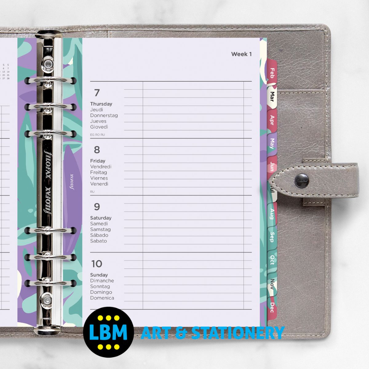 Filofax - 2027 Week On Two Pages Illustrated Floral Diary Refill - A5 Organiser - 27-6351