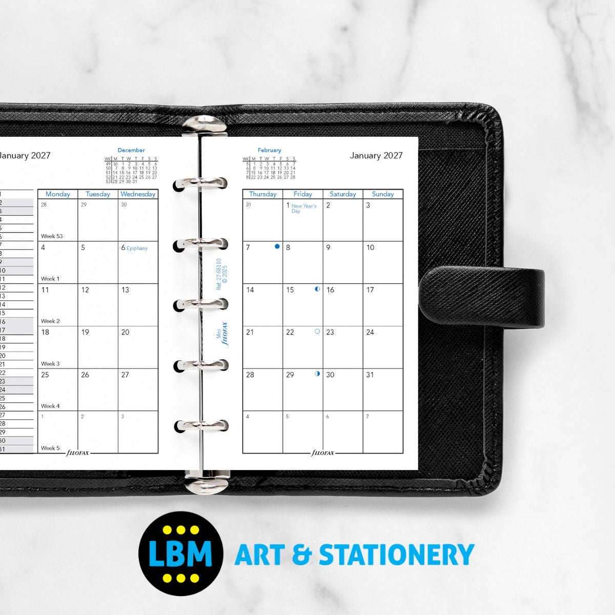 - Filofax - 2027 Month On Two Pages Mini Diary Refill - Mini Organiser - 27-68110 - LBM Art & Stationery Store