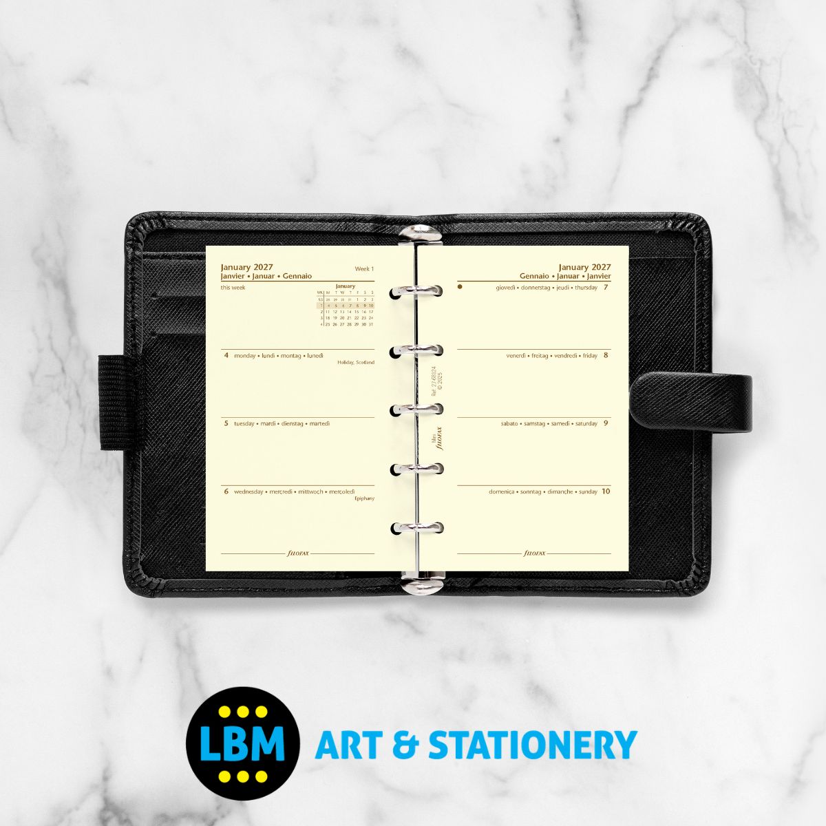 - Filofax - 2027 Week On Two Pages Cotton Cream Diary Refill - Mini Organiser - 27-68124 - LBM Art & Stationery Store