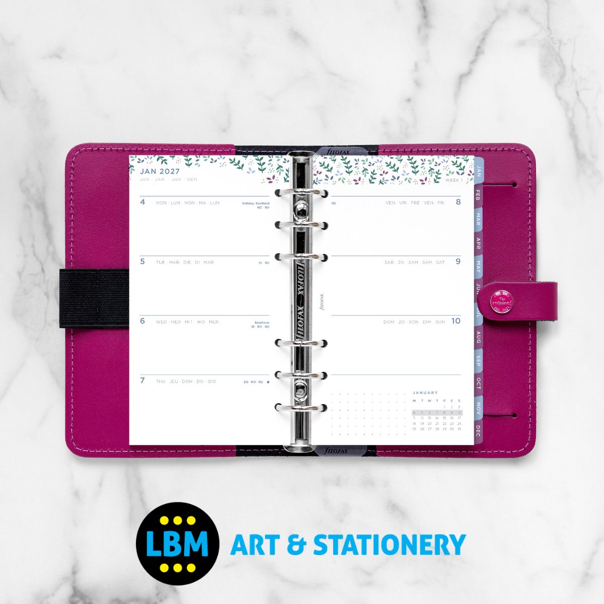Filofax - 2027 Week On Two Pages Garden Design Diary Refill - Personal Organiser - 27-68492