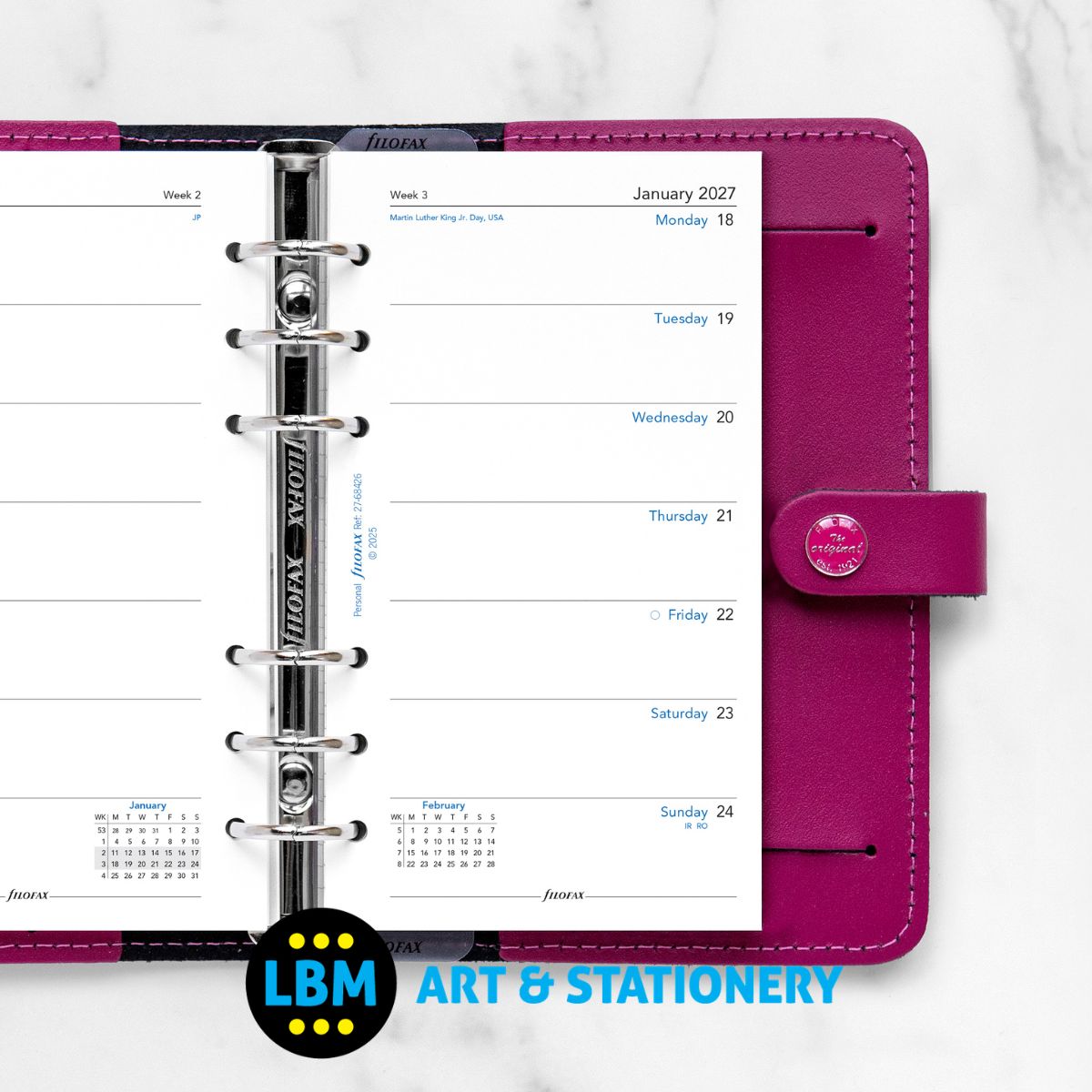 Filofax - 2027 Week On One Page Diary Refill - Personal Organiser - 27-68426