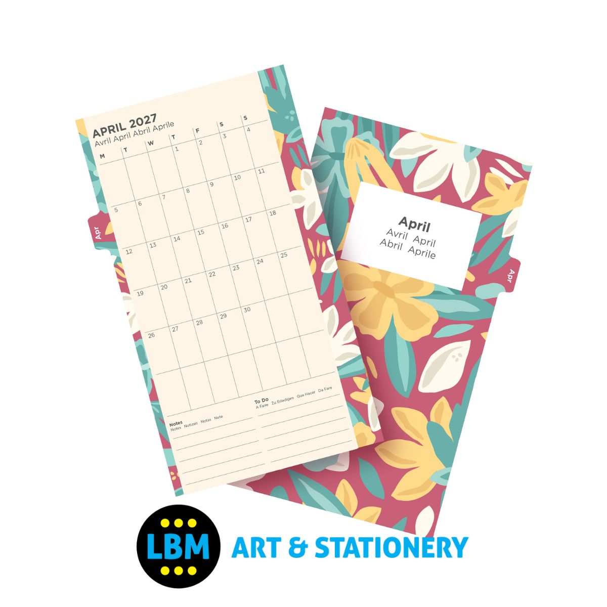 Filofax - 2027 Week On Two Pages Illustrated Floral Pack Diary Refill - Personal - 27-6341