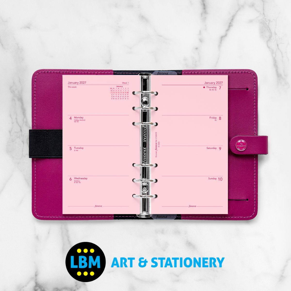 - Filofax - 2027 Week On Two Pages Pink Diary Refill - Personal Organiser - 27-68478 - LBM Art & Stationery Store