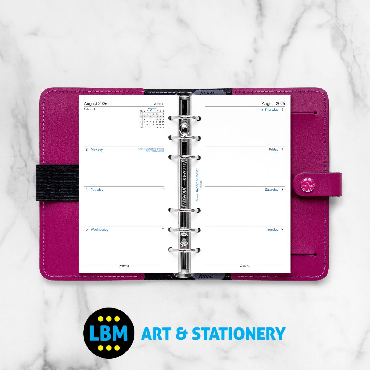 Filofax - 2026-2027 Mid Year Academic Week On Two Pages Diary Refill - Personal - 27-68452