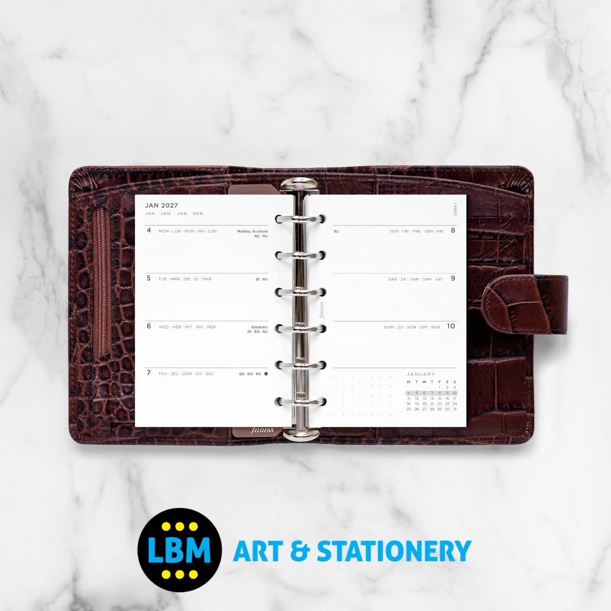 Filofax - 2027 Week On Two Pages Minimal Design Diary Refill - Pocket Organiser - 27-68290