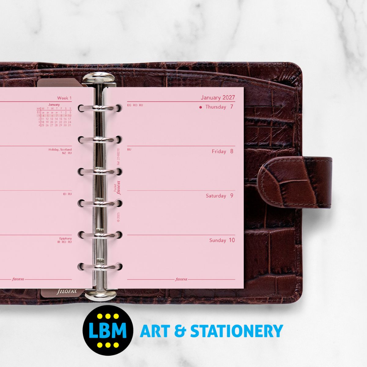 - Filofax - 2027 Week On Two Pages Pink Diary Refill - Pocket Organiser - 27-68278 - LBM Art & Stationery Store