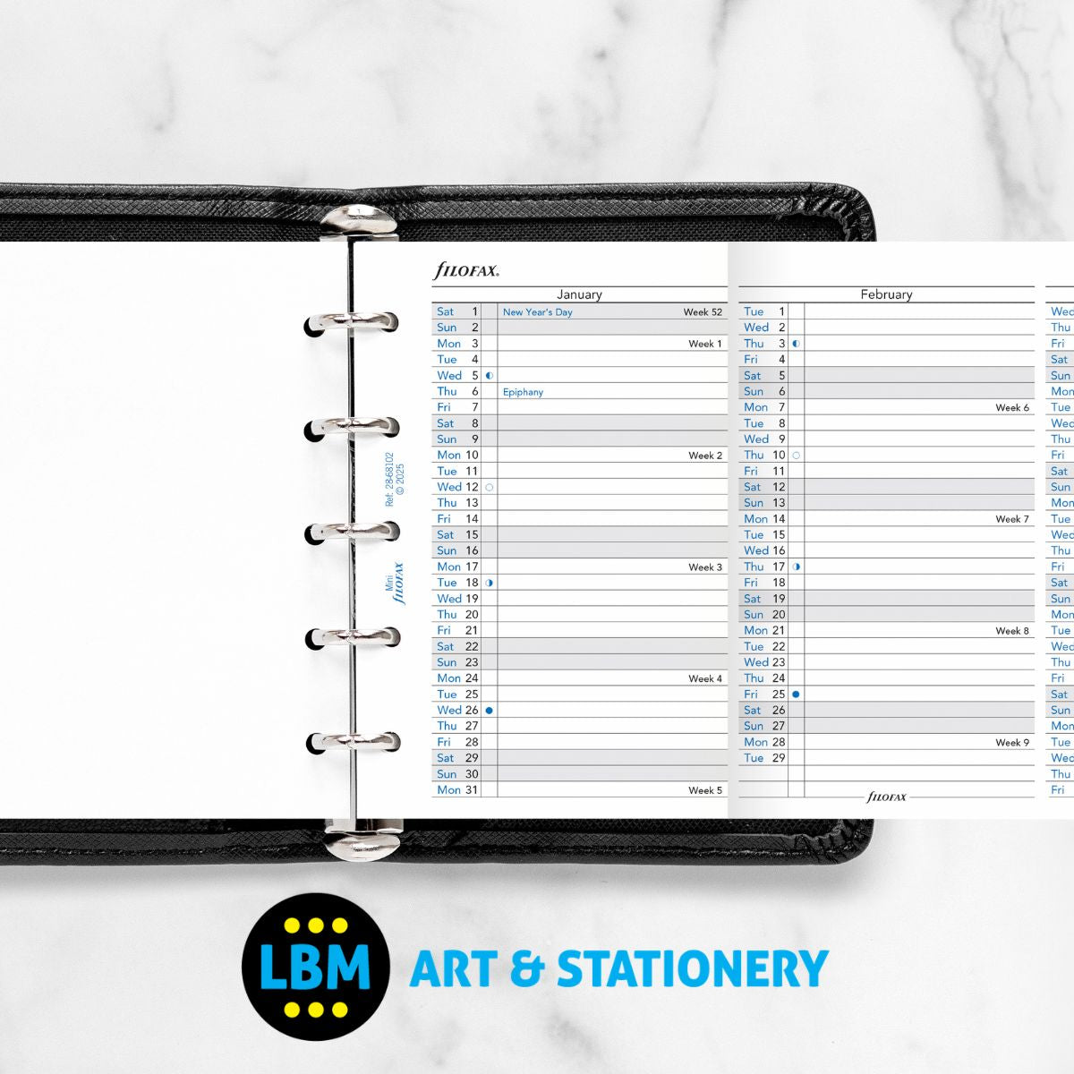 - Filofax - 2028 Year Planner Vertical layout Diary Refill - Mini Organiser - 28-68102 - LBM Art & Stationery Store