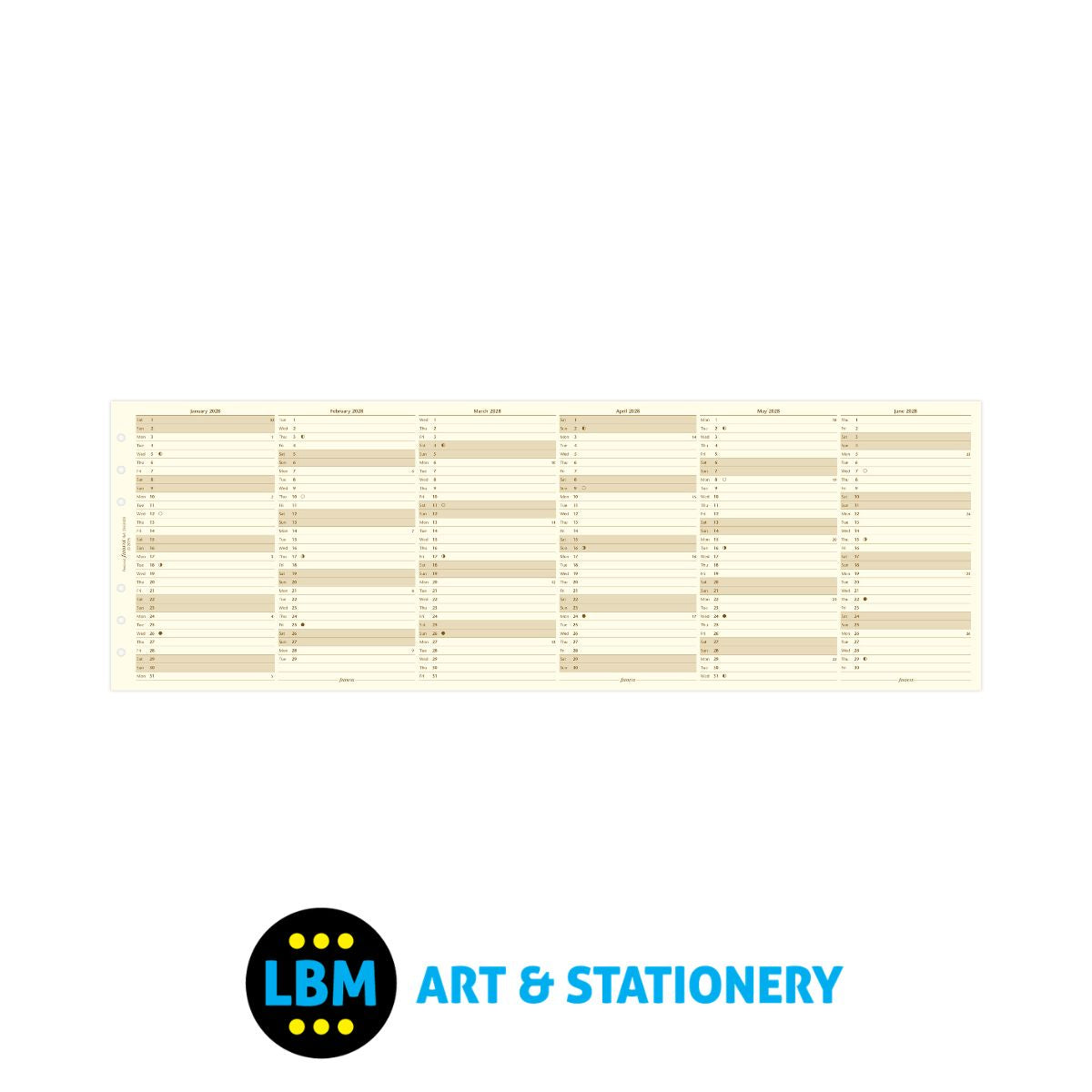 Filofax - 2028 Year Planner Vertical Layout Cotton Cream - Personal Organiser - 28-68408