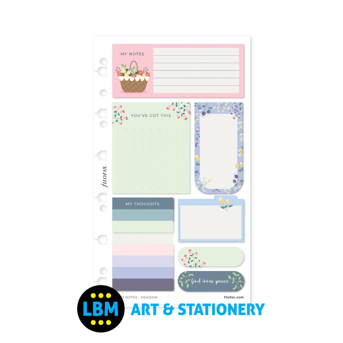 Filofax - Meadow Sticky Notes - Multi-fit Refill - 132970