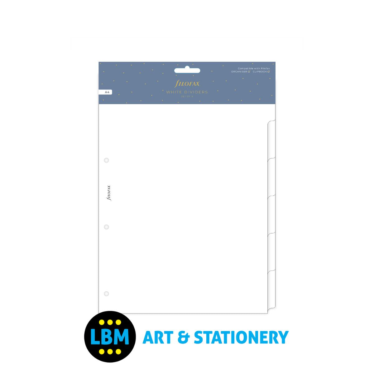 A4 Blank White Index Divider Insert Refill 6 Tabs 132870