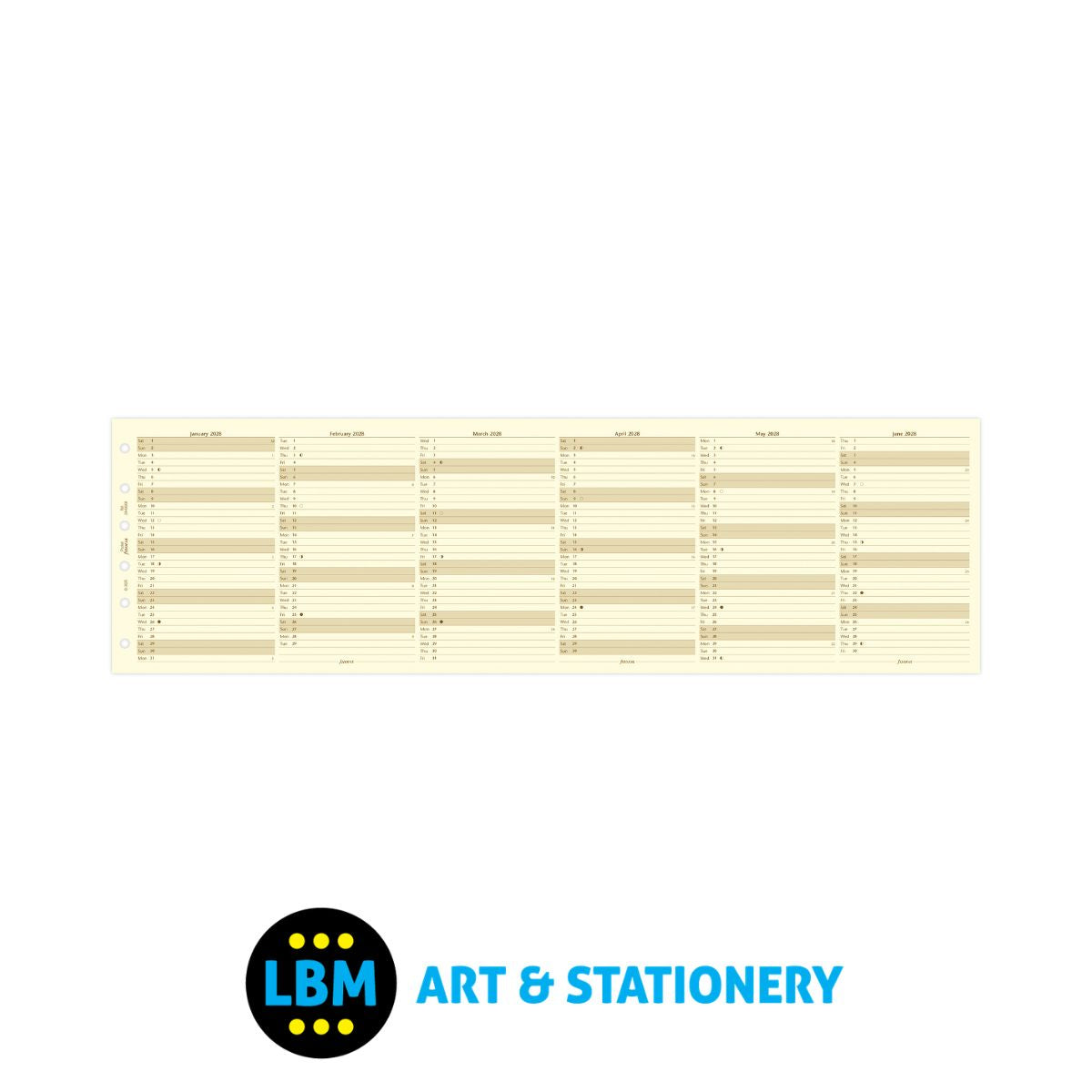 Filofax - 2028 Year Planner Vertical Layout Cotton Cream - Pocket Organiser - 28-68208