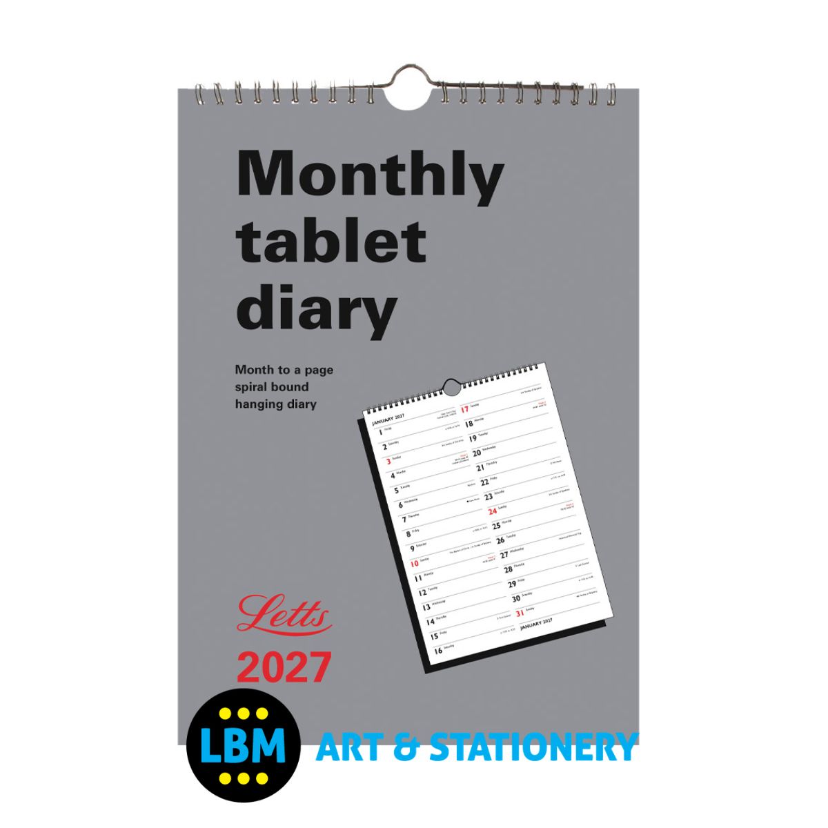 Letts - Business Monthly Tablet Wall Calendar 2027