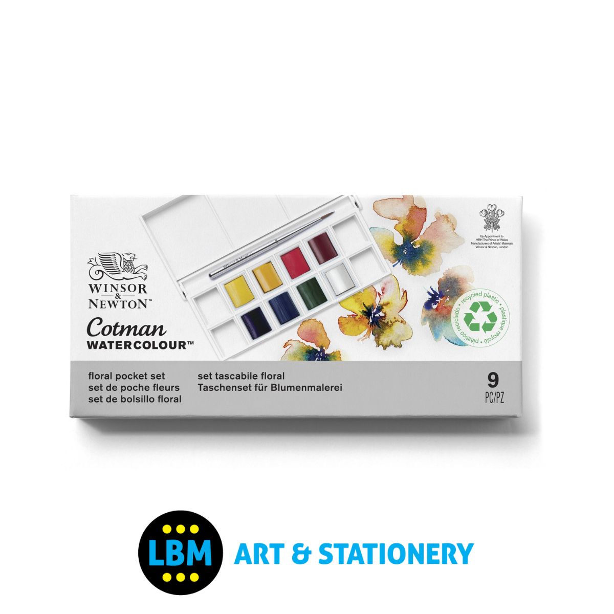 Cotman Watercolour 8 Half-Pan Floral Pocket Set