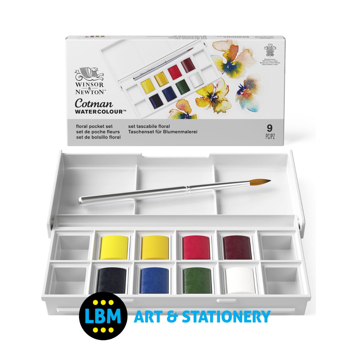 Cotman Watercolour 8 Half-Pan Floral Pocket Set