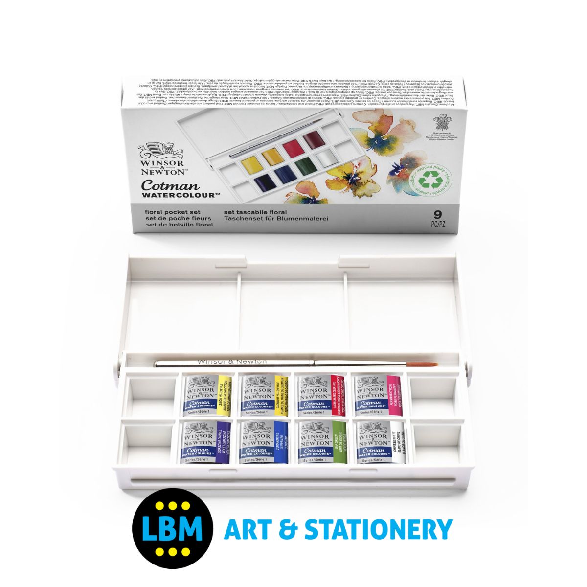 Cotman Watercolour 8 Half-Pan Floral Pocket Set