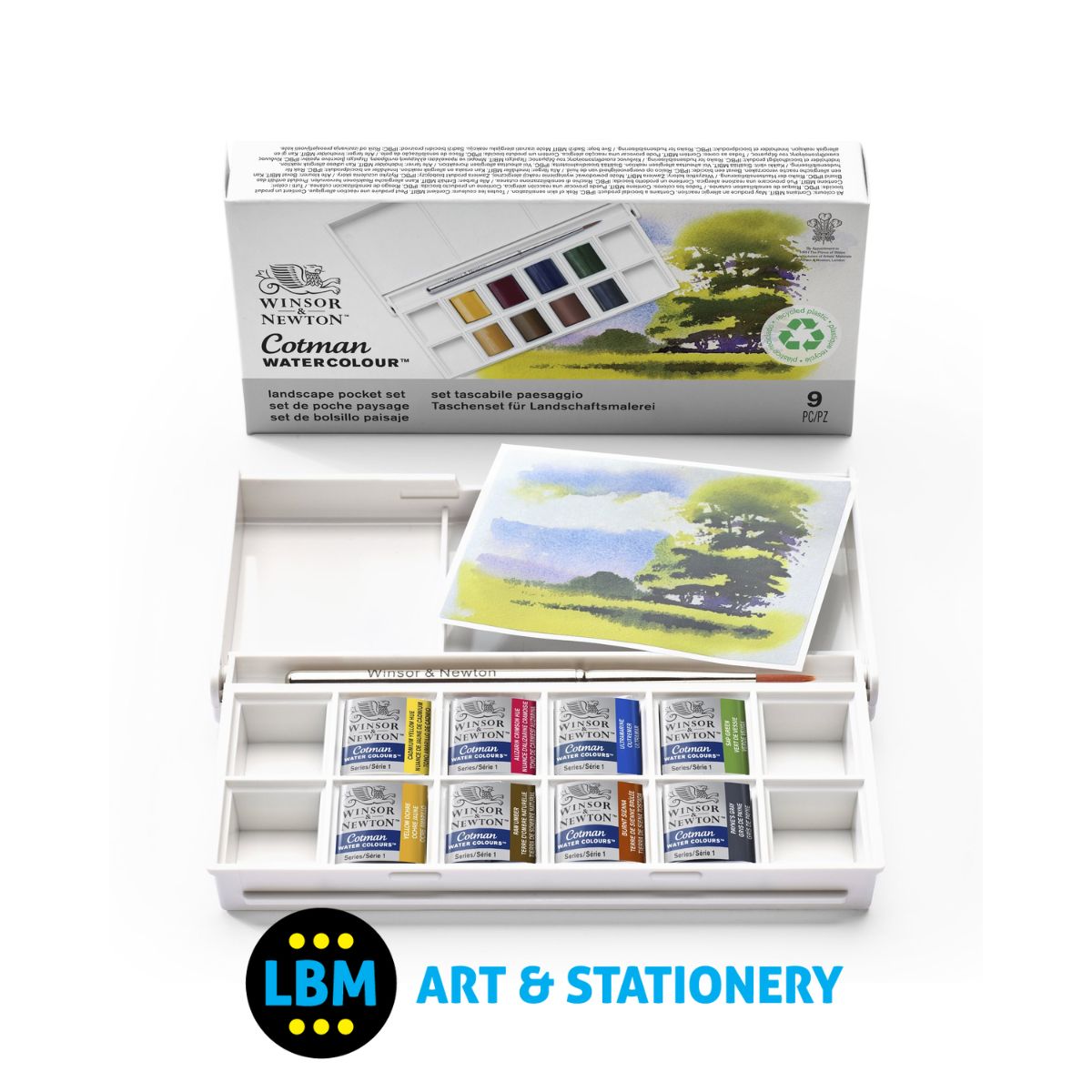 Cotman Watercolour 8 Half-Pan Landscape Pocket Set
