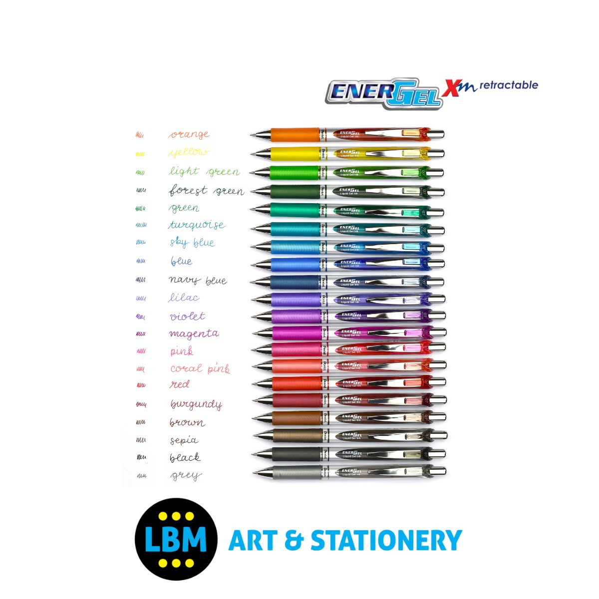 Energel Xm Retractable Rollerball Pen 0.7mm - BL77 - Choose Ink Colour