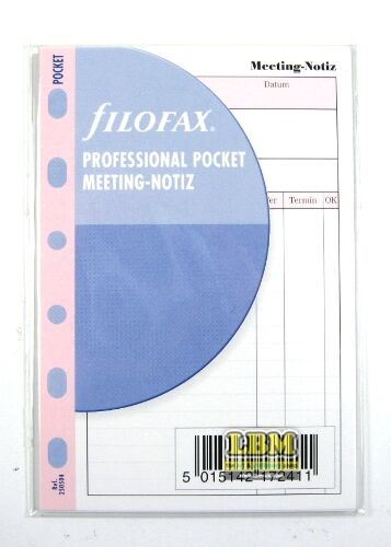Filofax - Pocket size German Text Meeting Notes Organiser Refill 250504 - LBM Art & Stationery Store