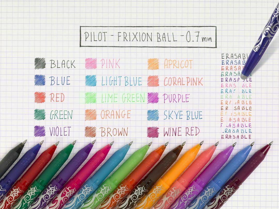 Pilot - Pilot FriXion BALL 07 Erasable Rollerball Pen PURPLE Ink + Refill Pack - LBM Art & Stationery Store