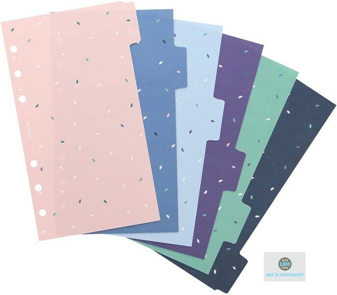 Filofax - Personal size Garden design 6-Part Plastic Divider Refill 132743 - LBM Art & Stationery Store
