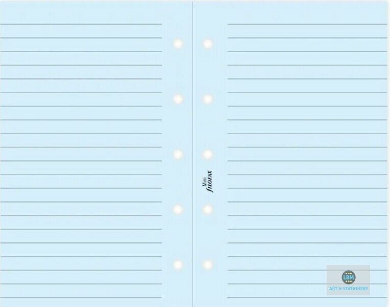 Filofax - Mini size Blue Ruled (Lined) Notepaper Organiser Refill 513001 - LBM Art & Stationery Store