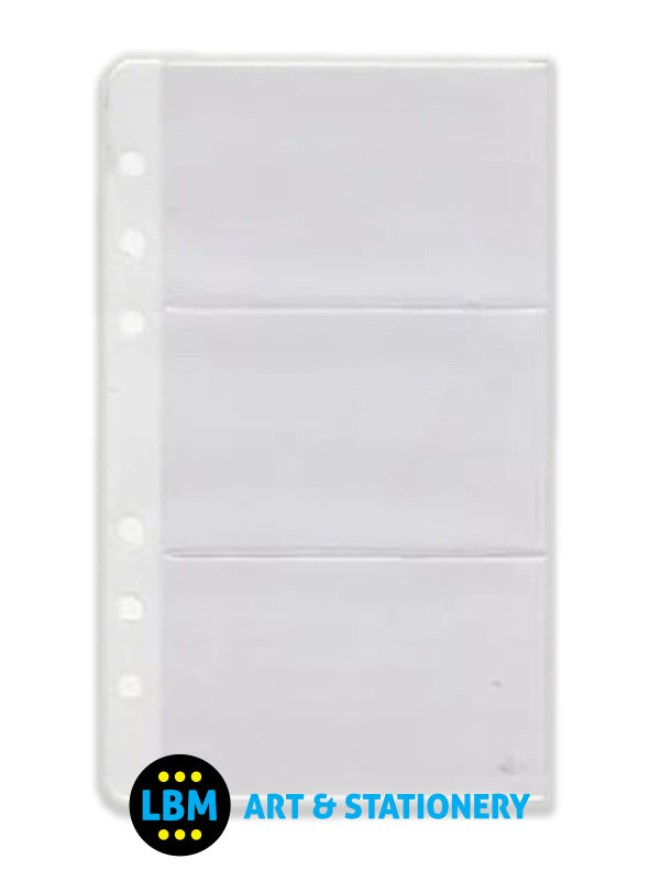 Collins - Business Card Ringbinder PVC Pockets Refill 10 Pack 2745R - LBM Art & Stationery Store