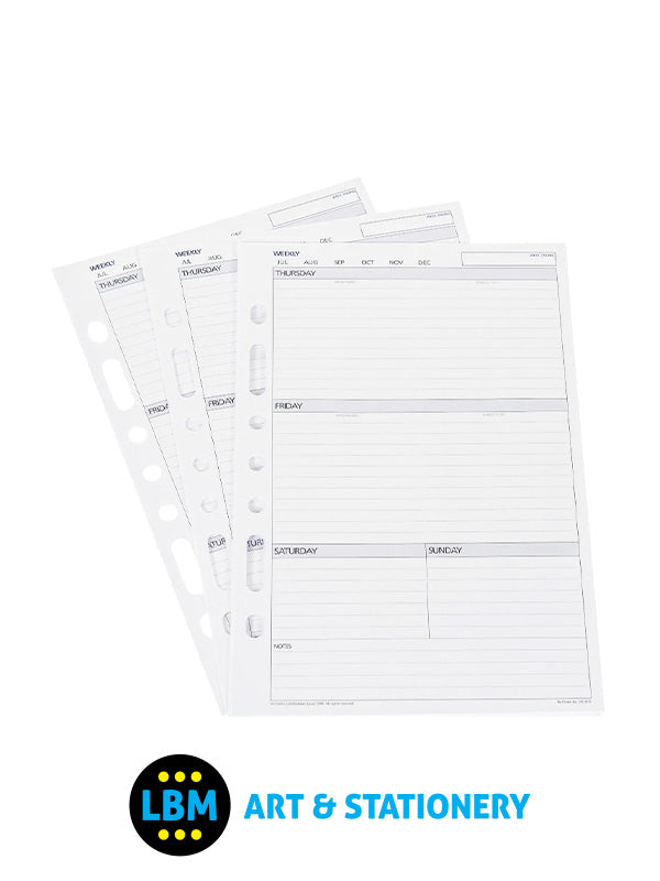 Collins - Desk size Undated Diary Week In View Insert Organiser Refill DK1016 - LBM Art & Stationery Store