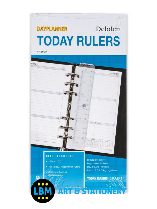 Collins - Personal size Clear Ruler Today Page Marker Organiser Refill PR2008 - LBM Art & Stationery Store
