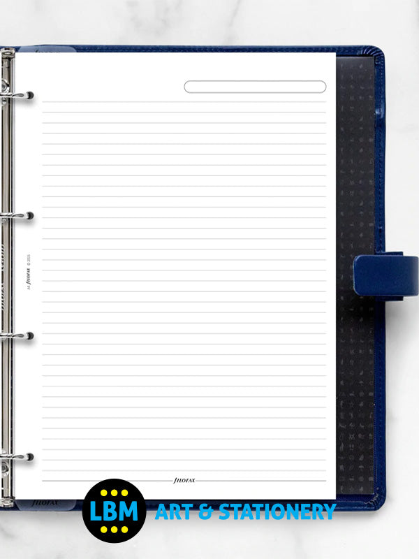 Filofax - A4 size White Ruled Lined Notepaper Organiser Refill 293008 - LBM Art & Stationery Store