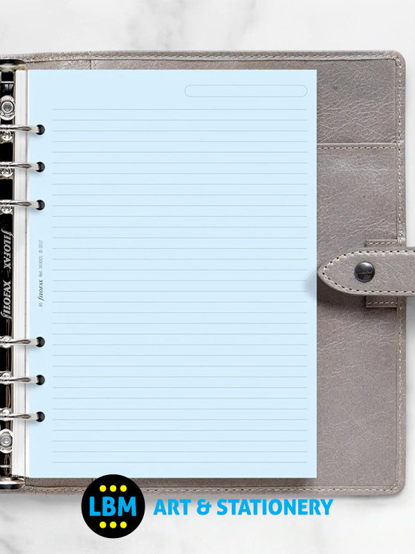 Filofax - A5 size Blue Ruled Lined Notepaper Refill Insert 343001 - LBM Art & Stationery Store