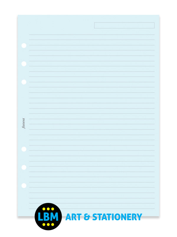 Filofax - A5 size Blue Ruled Lined Notepaper Refill Insert 343001 - LBM Art & Stationery Store