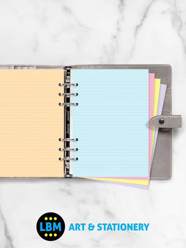 Filofax - A5 size Classic Coloured Ruled Notepaper Assorted Refill 340508 - LBM Art & Stationery Store