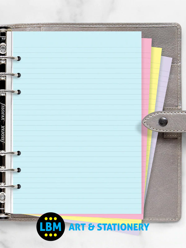 Filofax - A5 size Classic Coloured Ruled Notepaper Assorted Refill 340508 - LBM Art & Stationery Store